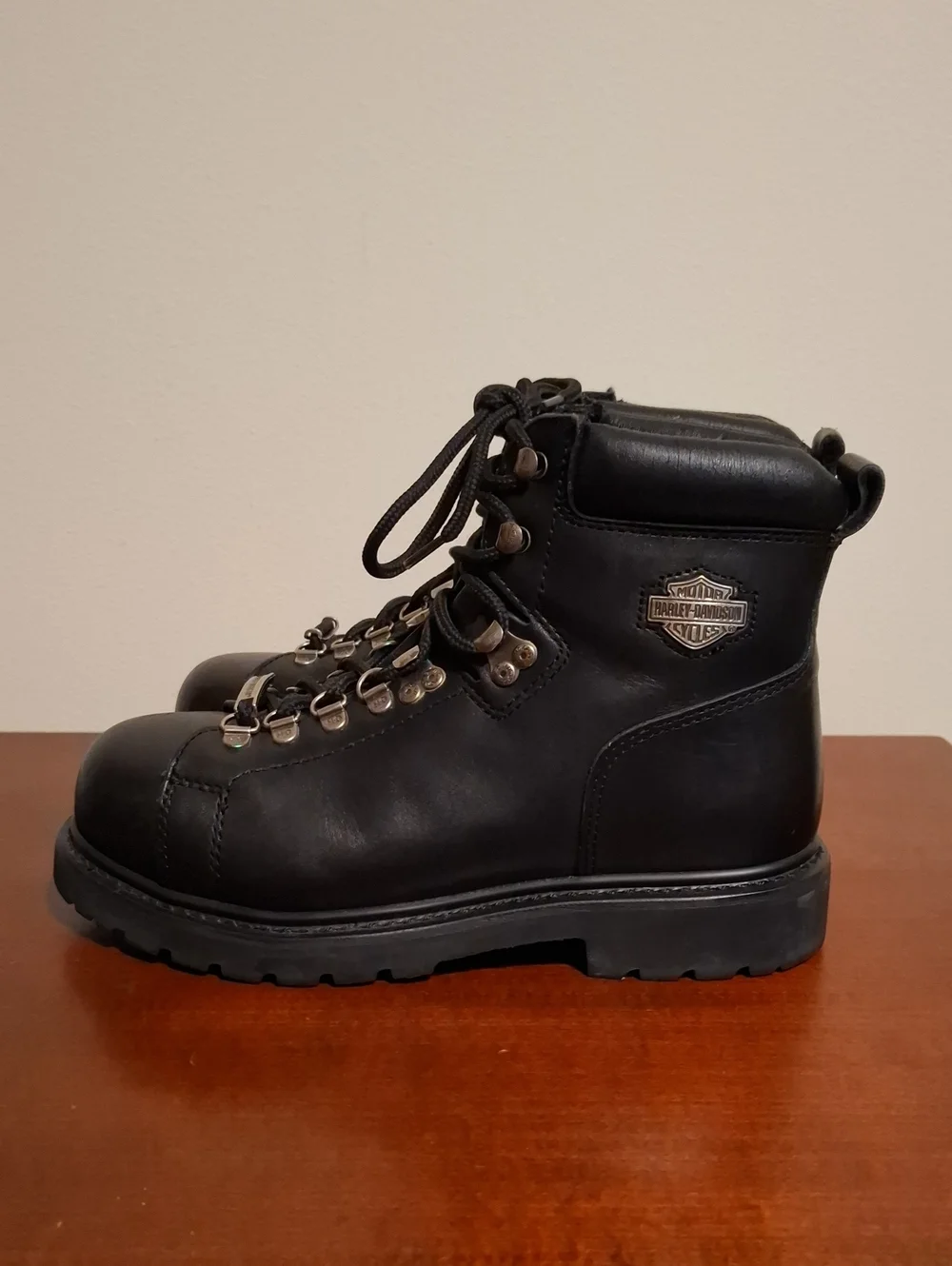Harley-Davidson Black Leather Men's Lace-Up Work Boots Size 10